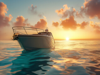 Wall Mural - Boat on ocean, sea, summer, landscape, beautiful