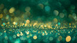 Green and gold glitter background design