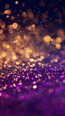 Wall Mural - Purple and gold glitter background design