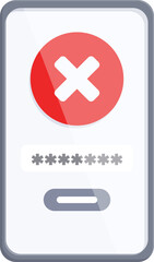 Poster - Smartphone wrong password icon cartoon vector. Incorrect safety. System reset
