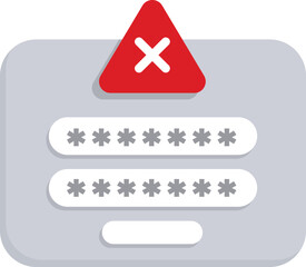 Login password incorrect icon cartoon vector. Denied error. User identity