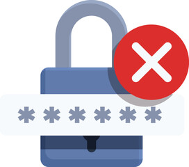 Poster - Access denied padlock password icon cartoon vector. Safety security. Steal alert