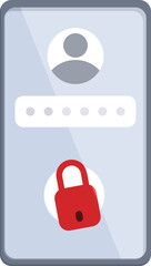 Poster - Incorrect phone password icon cartoon vector. Warning cyber. System cyber forgot