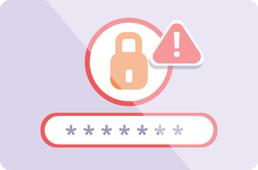 Poster - Internet secure password icon cartoon vector. Access user. Denied error