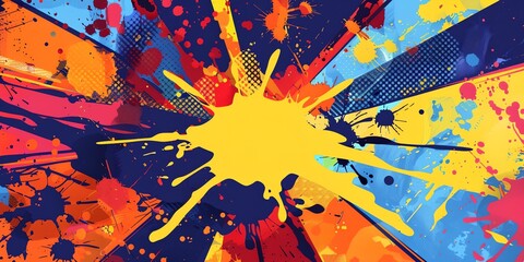 Abstract colorful background color splash 90s