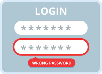 Poster - Login password error icon cartoon vector. Safety error. Enter system forgot