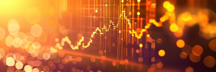 Poster - financial chart background of golden color