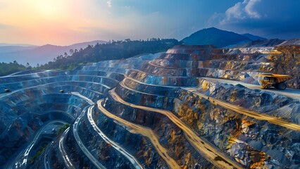 Wall Mural - Revolutionizing Mining: Sustainable and Responsible Resource Extraction with Advanced Technology. Concept Mining Technology, Sustainable Practices, Responsible Resource Extraction, Innovation