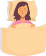 Relax female blanket icon cartoon vector. Health comfort. Pose funny
