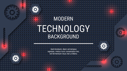 Wall Mural - Modern technology style vector background. Design for presentation, slideshow, landing page, flyer, banner, card, booklet