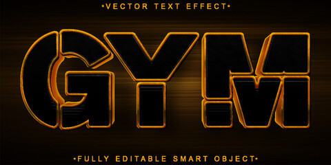 Poster - Orange Muscle Gym Vector Fully Editable Smart Object Text Effect