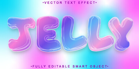 Poster - Shiny Colorful Sweet Jelly Vector Fully Editable Smart Object Text Effect