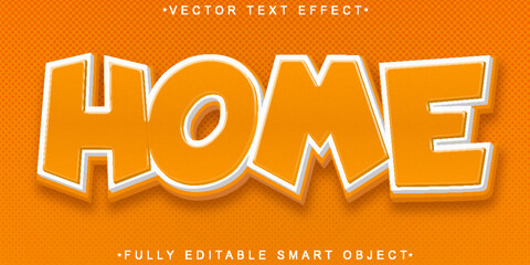 Poster - cartoon orange home vector fully editable smart object text effect