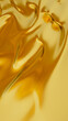 Abstract golden liquid. A golden wave in the background. The texture of gold. Lava, nougat, caramel, amber, honey, and oi. 3d rendering illustration not AI