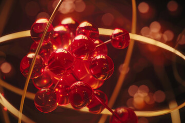 Wall Mural - an image showcasing a close-up view of an atom's nucleus, emphasizing the protons and neutrons packe
