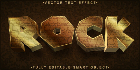 Poster - Brown Rock Vector Fully Editable Smart Object Text Effect