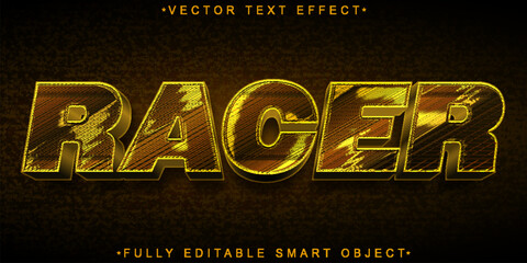 Poster - Shiny Orange Racer Vector Fully Editable Smart Object Text Effect