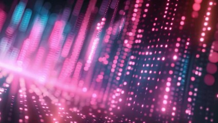 Poster - Streams of magenta and blue lights create a dynamic abstract backdrop.