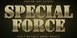 Cream Army Special Force Vector Fully Editable Smart Object Text Effect