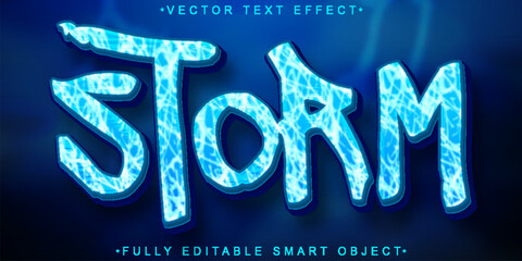 Poster - blue storm vector fully editable smart object text effect