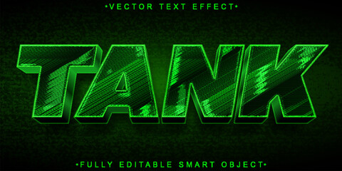 Poster - Green Army Tank Vector Fully Editable Smart Object Text Effect