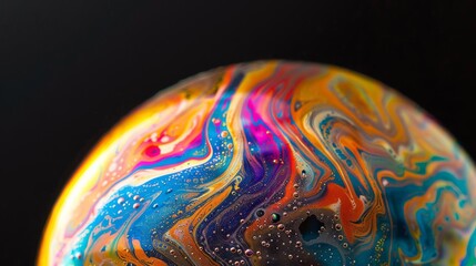 Poster - The soap bubble surface showcases a spectrum of vivid colors, evoking an elegant fluidity
