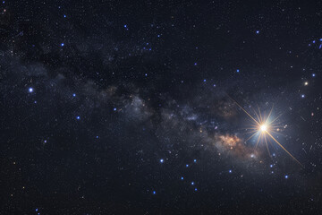 Wall Mural - an image showcasing sirius as the brightest star in the night sky, emphasizing its brilliant light a
