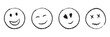 © Graphic Studio15 - Set of Hand drawn sketch style. Emoji with different emotion mood, happy, sad, smile face icon collection. Vector Illustration.
