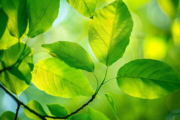 Wall Mural - the environmental significance of leaves, emphasizing their role in oxygen production, carbon seques