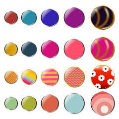 set of colorful buttons