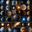 Collection of celestial bodies like planets and stars in outer space1