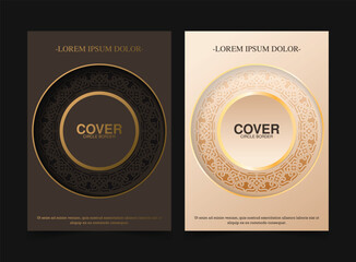 Luxury gold border pattern cover template