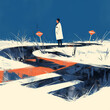In this evocative illustration, a traveler stands at the crossroads, facing multiple forks in the road. The path ahead is obscured by uncertainty, symbolizing the challenges we all face when