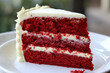 A slice of red velvet cake generative AI