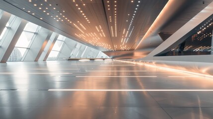 Poster - Futuristic Silver Symphony: Metal Surface Bathed in Beams of Light