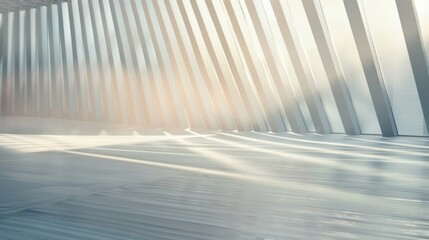 Aufkleber - Futuristic Silver Space with Precision Light Reflections: Symmetry in Modern Design
