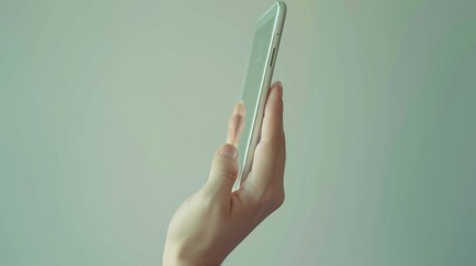 Poster - Young Caucasian Male Hand with Tablet in a Minimalist Educational Setting
