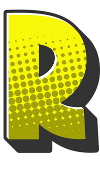 Comic Halftone Alphabet Letter and Number