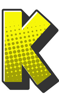 Comic Halftone Alphabet Letter and Number