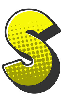 Comic Halftone Alphabet Letter and Number