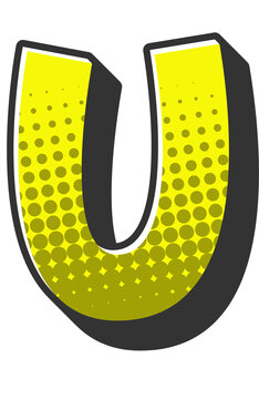 Comic Halftone Alphabet Letter and Number