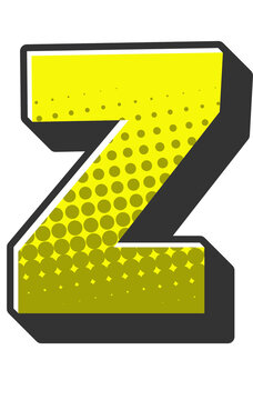 Comic Halftone Alphabet Letter and Number
