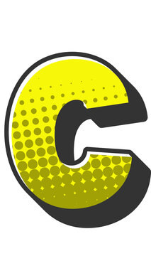 Comic Halftone Alphabet Letter and Number