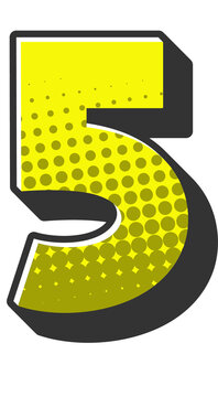 Comic Halftone Alphabet Letter and Number