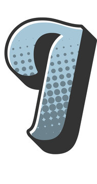 Comic Halftone Alphabet Letter and Number