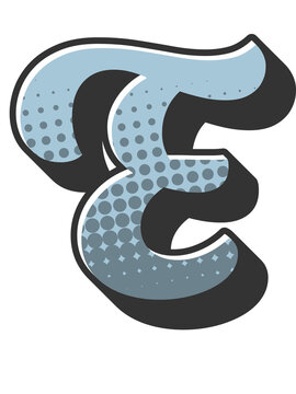 Comic Halftone Alphabet Letter and Number