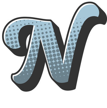 Comic Halftone Alphabet Letter and Number