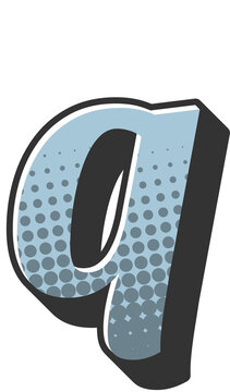 Comic Halftone Alphabet Letter and Number
