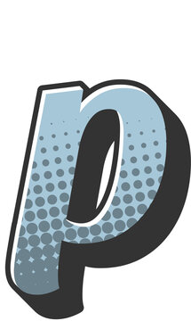 Comic Halftone Alphabet Letter and Number