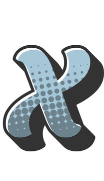 Comic Halftone Alphabet Letter and Number